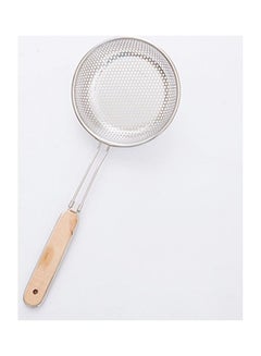Buy Stainless Steel Filter Colander With Wooden Handle Silver/Brown in Saudi Arabia