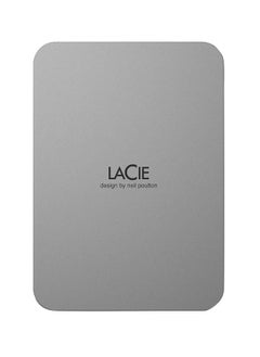 اشتري LaCie Mobile Drive, 4TB, External Hard Drive Portable - Moon Silver, USB-C 3.2, for PC and Mac, post-consumer recycled, with Adobe All Apps Plan (STLP4000400) في الامارات