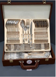 Buy Bin Shihoun Stainless Steel Spoons, Forks and Knives Bag Set, Gold/Silver 72 pieces in Saudi Arabia