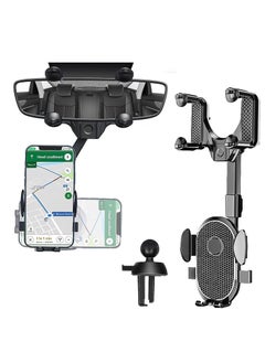 اشتري Phone Mount for Car, 360°Rotatable and Retractable Car Phone Holder Mount Multifunctional Rearview Mirror INFOSUN Phone Holder Car 2-in-1 Cell Phone Holder for All Smartphones في السعودية