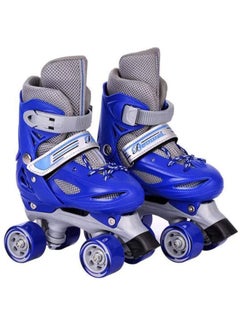 Buy Adjustable Roller Skate Shoes Double Row For Children(Blue) in UAE