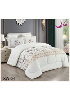 اشتري Comforter Set a Royal Soft and Comfortable Bedspread 6 pieces Two Sheets Two Sides One Floral Face and one Plain face في السعودية