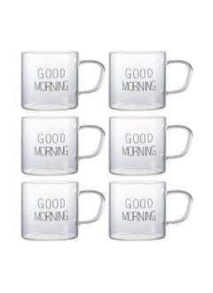 Buy 6 Piece Mini Glass Coffee Mug Set 60ml in Egypt