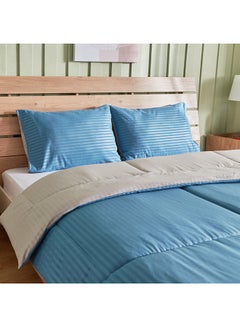 Buy Bristol 3-Piece King Microfiber Reversible Comforter Set 220 x 240 cm in UAE