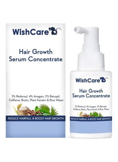 Buy WishCare Hair Growth Serum Concentrate - 3% Redensyl, 4% Anagain, 2% Baicapil, Caffeine, Biotin, Plant Keratin & Rice Water - Hair Growth Serum for Men & Women in UAE