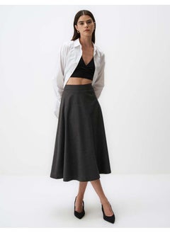 Buy High Waist Relaxed Fit Midi Skirt in Egypt