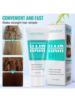 Buy Protein Correcting Hair Straighteing Cream, Silk And Gloss Hair Straightening Cream, Nourishing Fast Smoothing Collagen Hair Straightener Cream, For Thick, Curly, Unruly Hair, Repair Damaged Hair in UAE
