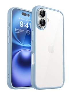 Buy Case for iPhone 16 6.1-Inch, Shockproof Phone Bumper Cover, Solid Color Matte TPU Frame, Anti-Scratch Clear Back (Teal) in Egypt