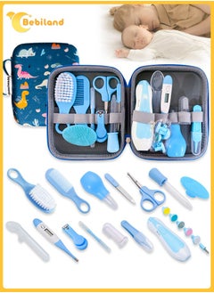 Buy 20-in-1 Baby Healthcare and Grooming Kit with Cartoon Dinosaur Tote Case, Baby Nursery Health Care Set with Electric Safety Nail Trimmer, Newborn Essentials Kit for Infant Toddlers Kids (Blue) in UAE