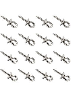 اشتري Stainless Steel Screw Eye Pin 10x4mm Stainless Steel Eye Pin Bail Pegs 1.2mm Pin Metal Hoop Peg Screw Eye Pin Hook for Half Drilled Beads Jewelry Earring Making في الامارات