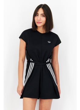 اشتري Women Sportswear Fit Belted Brand Logo Mini Dress, Black في الامارات