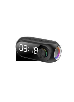 اشتري New private model S8 wireless Bluetooth speaker mirror clock small speaker dual alarm clock insertable card FM gift cross-border Black في الامارات