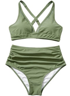 اشتري Fashionable Women's Solid Color Minimalist Style Bikini Swimsuit في الامارات