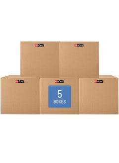 Buy Hi-Care Corrugated Cardboard Box 35 x 35 x 55 cm 5ply Pack of 5 Pcs Carton Box For Moving, Packing, Shipping & Storage Cargo Boxes Storage Boxes Moving Box in UAE