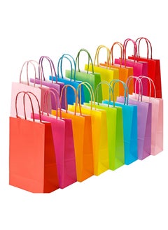 اشتري Party Gift Bags, 8 Colors Bulk Small Gift Bags with Handles Kraft Paper Rectangular Packing Shopping Bags Candy Packaging Bags Suitable for Children Birthdays, Weddings, Baby Shower, Etc. (48 Pieces) في الامارات