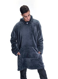 اشتري Mintra Oversized Microfiber  Small Size Wearable Blanket Dark Grey في مصر
