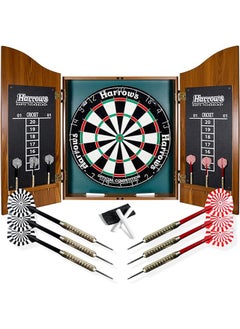 اشتري Harrows JE14 Unisex Adult Complete Choice Wooden Cabinet Dart Set - Brown, 64 cm في الامارات