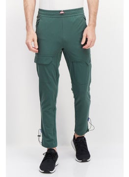 اشتري Men Sportswear Fit Brand Logo Track Pants, Dark Green في الامارات