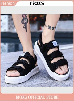 Buy Men's Casual Open Toe Water Sandal Breathable Non Slip Beach Sandals Sneakers Pool Slide Adjustable Flat Shoes With Back-Strap in UAE