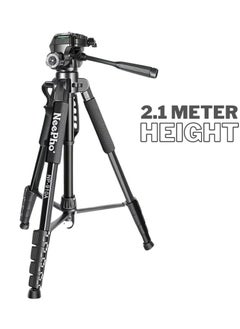 Buy NP-910A 2.1 meter height professional tripod camera photo and video live - Extendable 180 Degrees Tilt Handle Carbon Fiber Camera Tripod Phone Outdoor Live Selfie Camera Phone Floor , Stand for DSLR Camera in Egypt