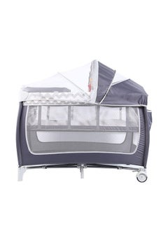 Buy Cot,Baby Bassinet,Cot with Mosquito Net Mattress and Toys,Foldable Children's Bed for Hospital/Home/Nursery(Grey110*76*76cm) in Saudi Arabia