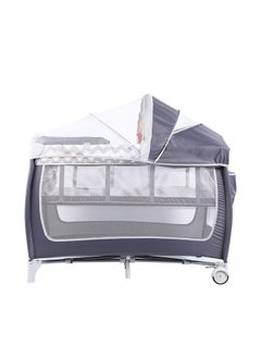 اشتري Cot,Baby Bassinet,Cot with Mosquito Net Mattress and Toys,Foldable Children's Bed for Hospital/Home/Nursery(Grey110*76*76cm) في السعودية