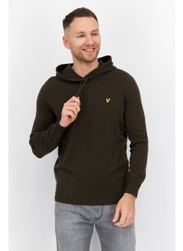 اشتري Men Hooded Long Sleeve Brand Logo Sweatshirt, Dark Olive في السعودية