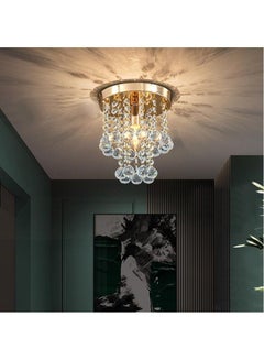 Buy Luxury Modern E14 Crystal LED Ceiling Light Hanging Ceiling Lamp Pendant Chandelier, Gold in Saudi Arabia