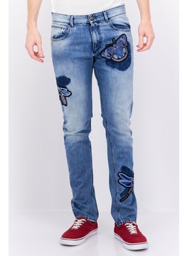 اشتري Men Skinny Fit Washed Denim Jean, Blue Combo في الامارات