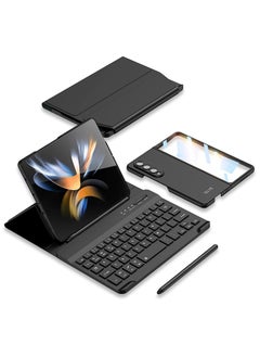 Buy Samsung Galaxy Z Fold 4 Case Screen Protector Keyboard Leather Case Stylus+Pen Slot Phone Office Kit Folding Phone Cover for Samsung Galaxy Z Fold 4 5G in UAE