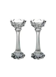 Buy Set of 2 Finesse Crystal Candle Holder 25cm in UAE