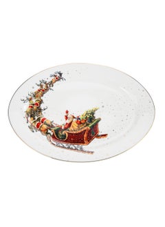 اشتري Oval Plate Christmas, 35cm, New Bone China Christmas Holiday Season Collection Dinnerware في الامارات