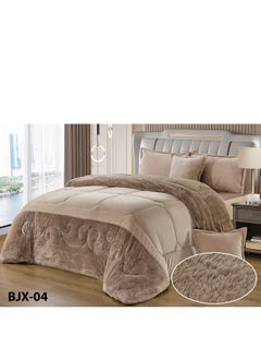 Buy Moon Fur Winter King Size 6 Pieces Quilt Set Bedspread 250x230cm in Saudi Arabia