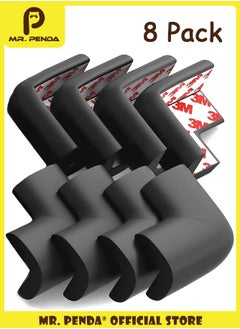 Buy 8 Pack Soft Table Corner Protectors for Baby Safety, Pre Taped Furniture, Edge Guards to Child Proof and Prevent Head, Knee Injuries (Black) in Saudi Arabia