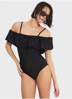 اشتري Ruffle High Leg Swimsuit في الامارات