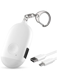 اشتري Personal Alarm Keychain for Women Self Defense - USB Rechargeable 130 dB Loud Safety Siren Whistle with LED Light – Panic Button or Pull Pin Alert Device Key Chain في السعودية