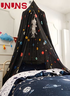 اشتري Bed Canopy Mosquito Net,Boys Girls Princess Bed Canopy Dreamy Room Decor,Space Planets Print Kids Bed Canopy For Fit Crib,Twin,Full,65cm في السعودية