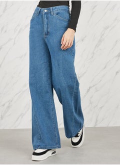 Buy High Rise Wide Leg Jeans in Saudi Arabia