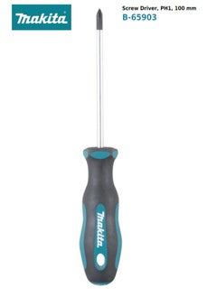 Buy Makita B-65903 Phillips Screwdriver PH1 100mm, Alloy Steel, Ergonomic Handle, Magnetic Tip, Anti-Slip, Oil Resistant in UAE