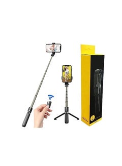 Buy Selfie Stick Tripod, 60 inch Extendable Phone Tripod Aluminum Camera Stand with Bluetooth Remote Shutter, All in One Professional Tripod for iPhone, Compatible with All Mobile Phones Cameras Black in UAE