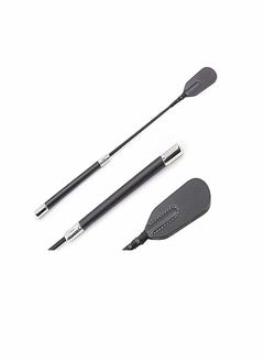 اشتري Riding Crop for Horse, 18 Inch Deluxe Whips, Fiberglass Shaft with Genuine Leather Top, Tough Equestrianism Horse Crop Black في السعودية