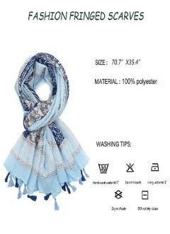 Buy Yeieeo Soft Blanket Oversized Tassel Scarf Wraps Shawl for Women (Floral 2) in UAE