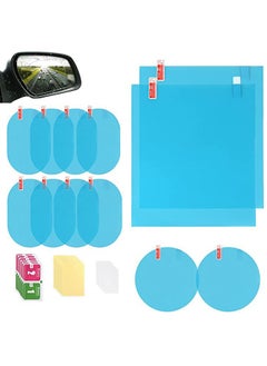 Buy 12-Piece Anti-Fog Rain Proof Car Rearview Mirror Film Anti Fog Anti Glare HD Nano Clear Protective Sticker Film for Car Side Mirrors in Saudi Arabia