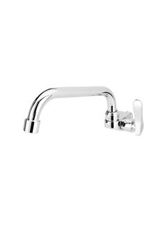 Buy Geepas Wall Mounted Sink Tap- GSW61140, Single Hole Mounted Taps for Kitchen and Bathroom High-Quality Material in Chrome Color, 360-Degre in UAE