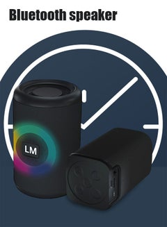 اشتري مكبر صوت بلوتوث أسود محمول مع ضوء LED ومكبرات صوت مقاومة للماء ومكبر صوت بلوتوث للمنزل والسفر في الهواء الطلق في السعودية