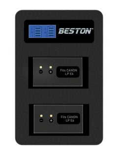 Buy Beston Charger Double Ports for Canon E6 Batteries: Allows simultaneous charging of two Canon E6 batteries, ideal for busy photographers. in Egypt