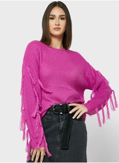 Buy Sweater With Fringe Cuff Detailing in Saudi Arabia