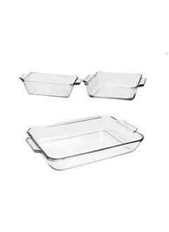 اشتري 3Pc Preferred Glass Bakeware Set-68315  A/H في الامارات