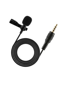 اشتري Portable Professional Grade Lavalier Microphone 3.5mm Jack Hands-free Omnidirectional Mic Easy Clip-on Perfect for Recording Live في السعودية