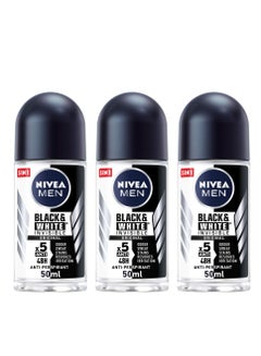 Buy Pack Of 3 Men Invisible Black and White Deodorant 50ml in Saudi Arabia